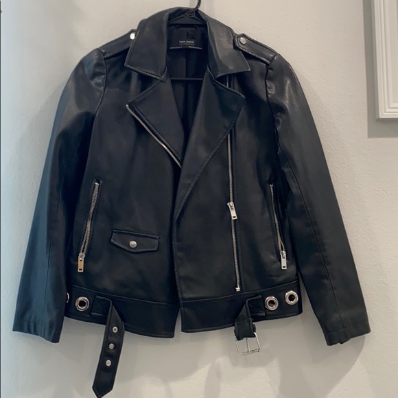 Zara Jackets & Blazers - Zara Leather Jacket w/ Grommetss